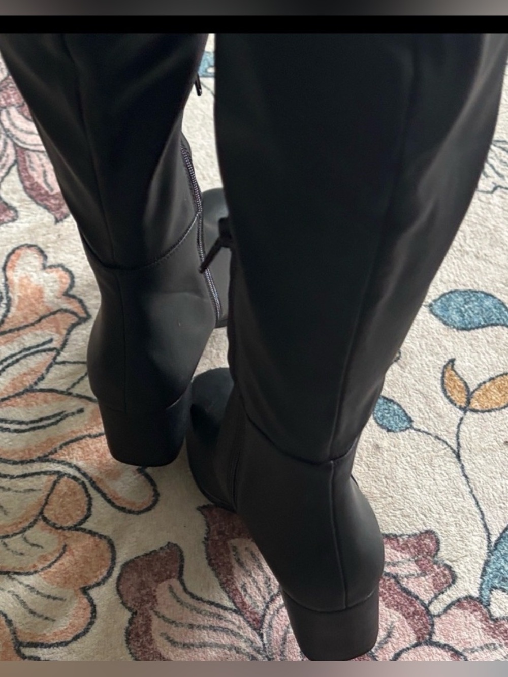 Matt & Nat black leather tall fold over Boots - Picture 6 of 12